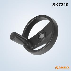 供应SANKQ牌,SK7310双幅条手轮,带可折手柄双辐条手轮,铝手轮