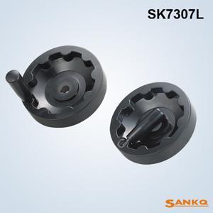 供应SANKQ牌,SK7307L长轴内波纹手轮,带可折手柄手轮,胶木手轮